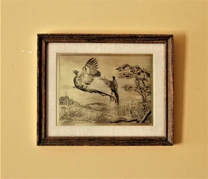 Taylor Oughton Phoenix Vogel Good Luck Goldfolie Radierung Druck gerahmt mit Glas - Bild 1 von 7