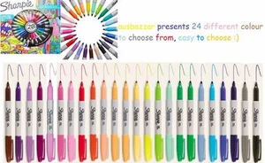 1 X Sharpie Fine Point Permanent Marker Texta Pens - 24 colours to choose from - Picture 1 of 36