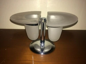 COLOMBO DESIGN B1240 / V BI "VELA" PORTA BICCHIERE DOPPIO DA APPOGGIO Cm.20 H 12 - Foto 1 di 3