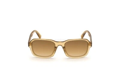 Moncler ML0199 57G Amarillo Transparente Cuadrado Plástico Gafas de sol Marco 56-20-145 Foto 1 de 3