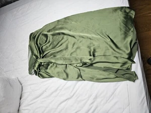 zara skirt khaki wrap knot skirt with a zip fastening also - Picture 1 of 4