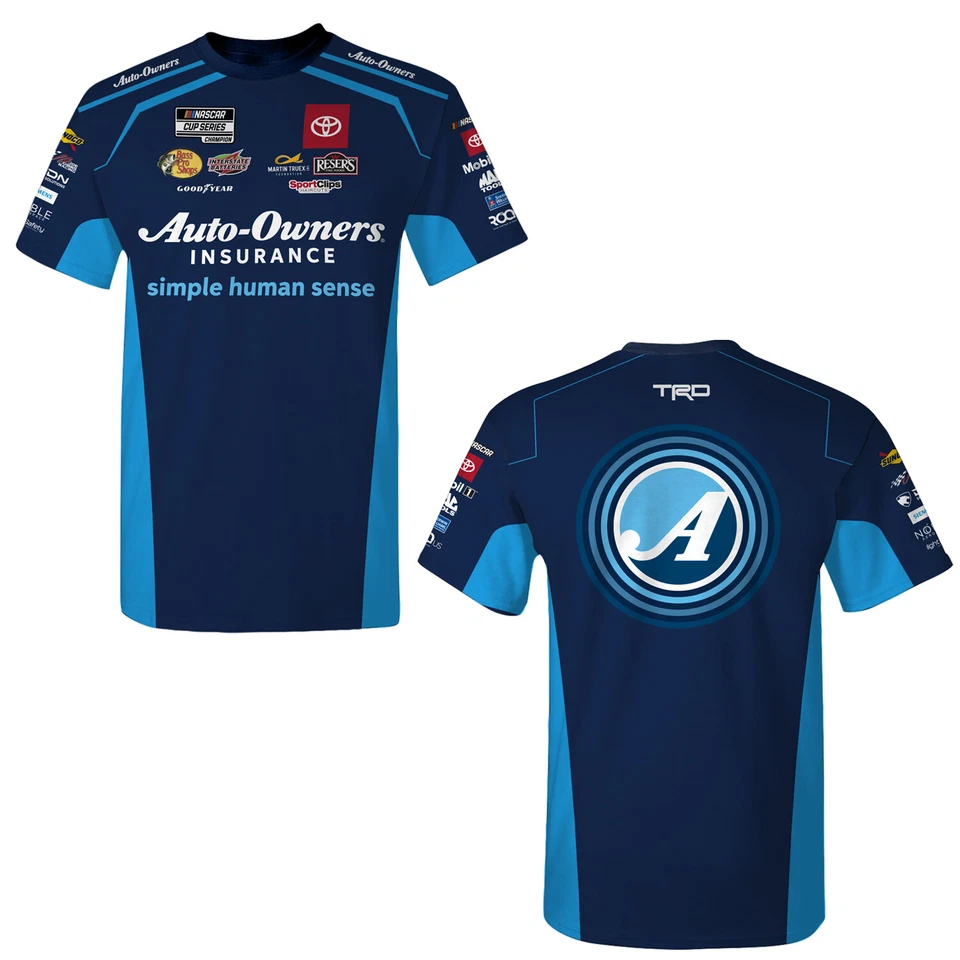 Martin Truex Jr 2024 Checkered Flag #19 Auto Owners Sublimated Uniform Tee - Image 1 of 1