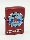 2006 Poker Cards Roulette Zippo Lighter, Candy Red.