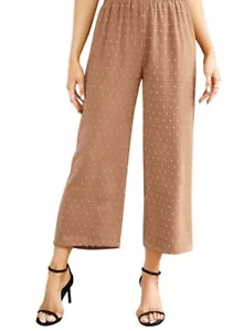 KOJOOIN Wide Leg Pants, Swiss Dot High Waisted Elastic Loose Casual/ Size Medium - Picture 1 of 5