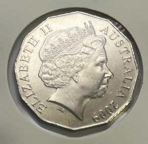 2009 50 Fifty Cent Coin - Uncirculated in 2x2 - Coat of Arms Australian Decimal - Picture 1 of 11