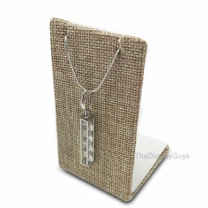 US Seller~4"H Self-Standing Beige Burlap Linen Earring/Pendant Displays - Picture 1 of 3