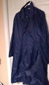 USAF Men Blue Military Full Length Rain Trench Long Coat 38 R - Picture 1 of 8