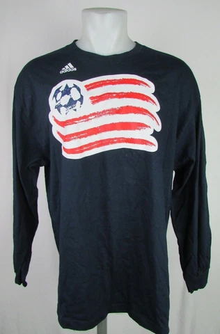 New England Revolution Men MLS Adidas Long Sleeve Graphic T-Shirt Cover