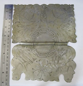 19th .Ancient Korea. Joseon Dynasty.Hand carved.Decoration white Copper hinge #3 - Picture 1 of 11