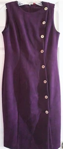 NEW Calvin Klein Microfiber Dress With Gold Button Down - Wine Size 4 - Picture 1 of 7