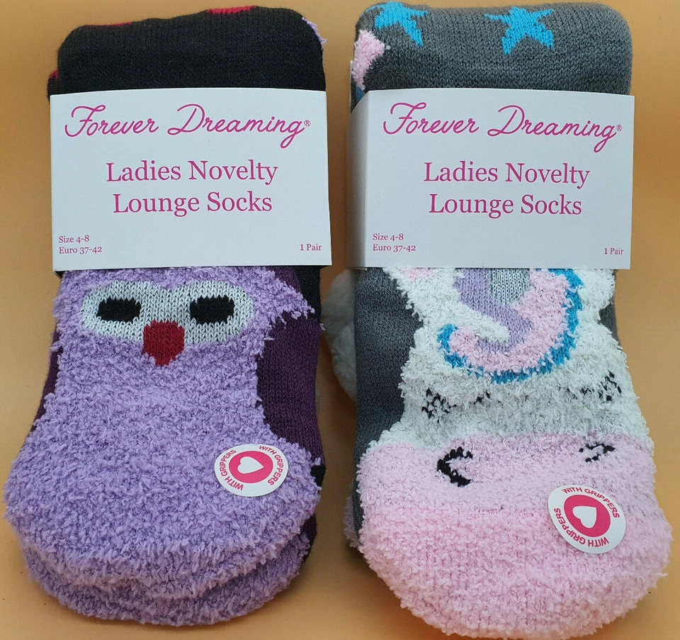 1 par de calcetines + pinzas forrados de piel de Navidad para damas, 2 diseños, talla 4-8 Foto 1 de 4