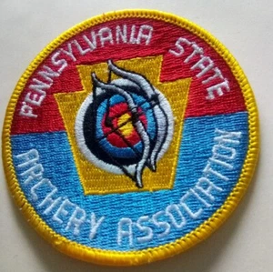 Pennsylvania State Archery Association Red And Blue 3 Inch Patch - Imagen 1 de 3