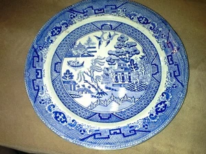 Vintage Blue Willow Plate Warranted Staffordshire 9 " - Picture 1 of 4