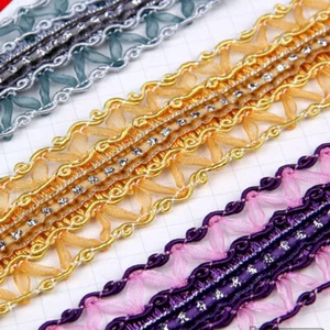 14M Upholstery Gimp Braid Edging Trim Ribbon Hollow DIY Sewing Crafts Wide Multi - Picture 1 of 20