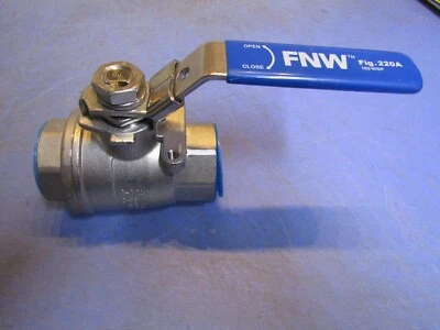 1 – FNW Ball Valve Stainless Steel 220A 1-1/4" FNPT 1500 CWP CF8M 150 WSP New - Image 1 of 4