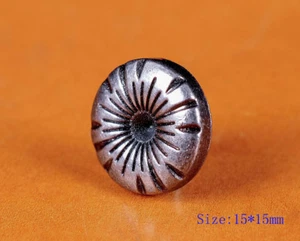 30X  5/8" Silver Fireworks Flower Engraved Fast Rivet Leather craft Stud Decor - Picture 1 of 8