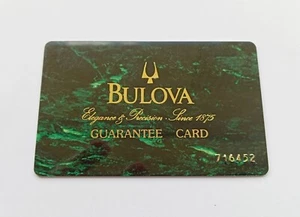 BULOVA Garanzia Warranty Card (Unwritten) - Imagen 1 de 2