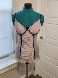 Victoria's Secret SEHR SEXY GRAU & LILA DESSOUS NEGLIGÉ STRUMPFBÄNDER DAMEN 36C - Bild 1 von 12