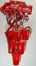 RED Shot Glass Necklaces Novelty Party FUN Set of 6 Any Occasion 32" Long NEW 