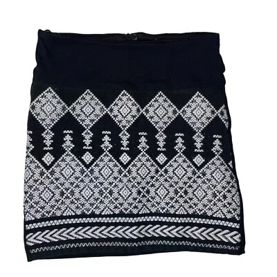 H&M Women's XS Metallic Embroidered Aztec Geometric Tribal Boho Mini Skirt - Image 1 of 4