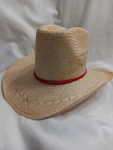 De colección Resistol Diligencia Vaquero Sombrero de Paja 6 3/4 Autoconforme Corona Alta 78-83 - Imagen 1 de 17