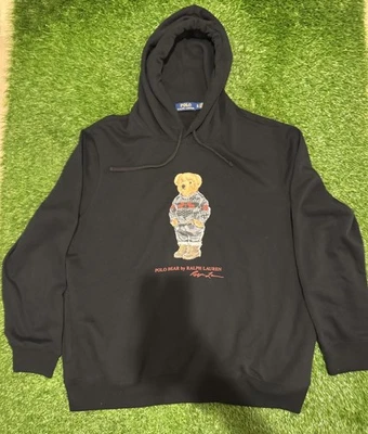 NWOT POLO RALPH LAUREN GIFT BEAR  Fleece Hoodie Black XL - Image 1 of 4