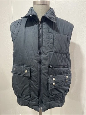 Vintage Cortina Full Zip Puffer Ski Vest  Men’s Size Medium Black Korea - Image 1 of 4