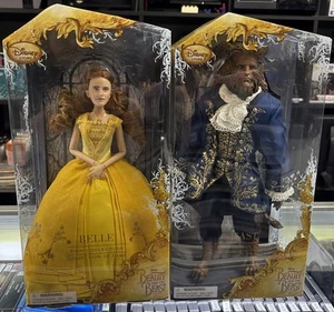 DISNEY STORE BEAUTY AND THE BEAST LIVE ACTION SET OF 2 DOLLS FILM COLLECTION NIB - Picture 1 of 14