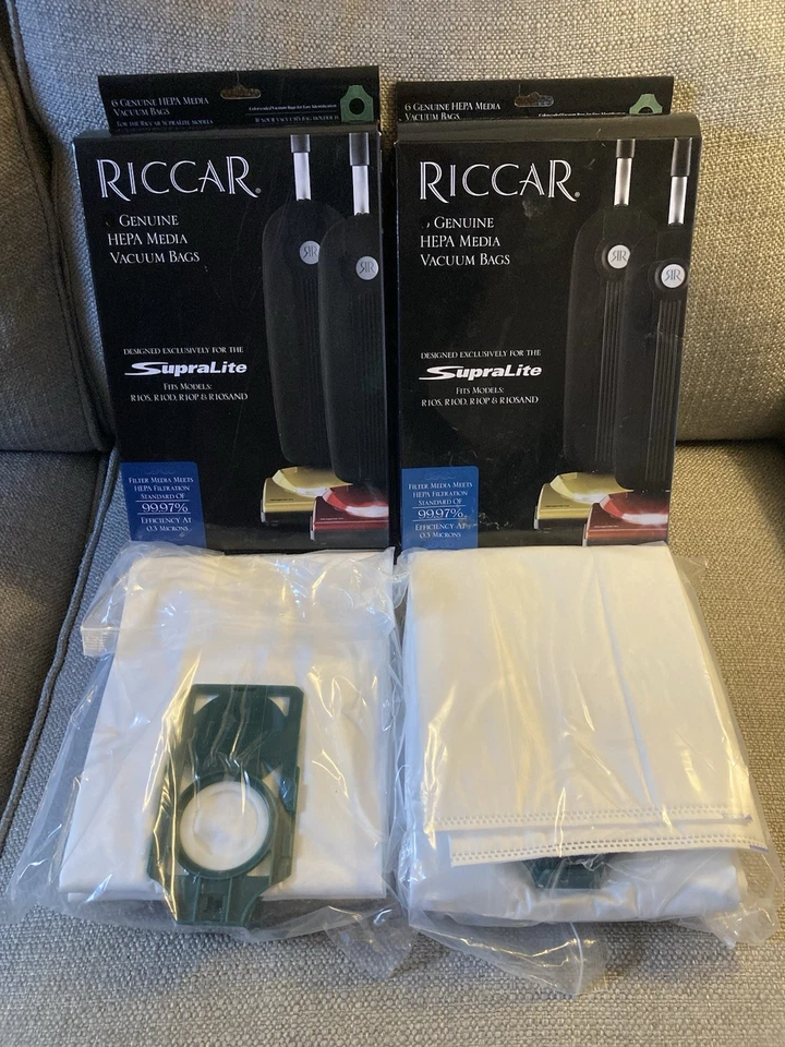 8 Genuine RICCAR SupraLite Vacuum Bags RLH-6 Hepa Media R10S R10D R10P R10SAND - Image 1 of 1