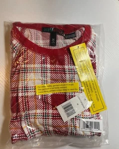 Derek Heart Kids Snug-Fit Lush Pajama Top, Red Plaid Size M (Top&pant - Picture 1 of 1