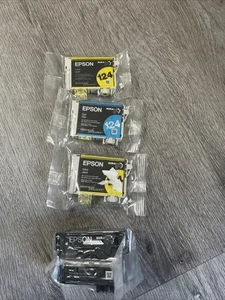 Genuine Epson BLACK & 124 C/Y/Y Ink Cartridges 4 PACK - Picture 1 of 4