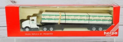 Herpa Promotex 6127, Kenworth Flat Bed Trailer Truck w/ Lumber, Weyerhaeuser, HO - Image 1 of 4