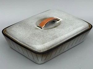 Vintage Denby bedeckt, geteilt Kasserolle in "Studio" Muster, Langley, MIT DECKEL - Bild 1 von 8