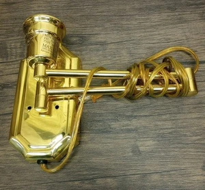 Vintage Brass Swing Arm Wall Lamp, Wall Mount Style - Picture 1 of 5