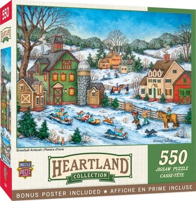 MasterPieces jigsaw puzzle;  Snowball Ambush by Bonnie White;  550 pcs - Image 1 of 3
