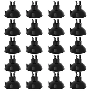 Pawfly 20 Piece Black Aquarium Suction Cup Clips 3/16" Airline Tube Holders Hose - Picture 1 of 7