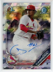 2019 Bowman Chrome Genesis Cabrera RC Atomic Refractor Auto #'d 083/100 - Picture 1 of 2