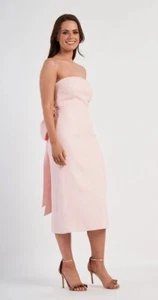 Rebecca Vallance Womens 6 Pink Textured Strapless Harlow Dress Exaggerated Now - Picture 1 of 12