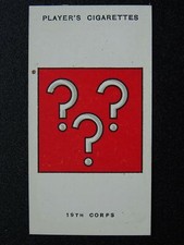 No.25 19th CORPS Army Corps & Divisional Signs WW1 John Player 1924