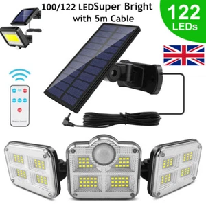 3-Head Solar Light LED PIR Motion Sensor Outdoor Garden Wall Security Lamp - Picture 1 of 14