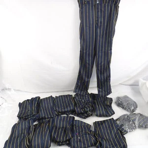 13 Pc Russell Athletic Youth Pull-Up Baseball Pants Large W/Belt Loops Navy/Gold - Picture 1 of 4