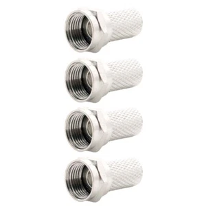 4x Adattatore Connettore Twist-on RG6 F-Type per Cavo Coassiale Coassiale TV Nichelato - Foto 1 di 5