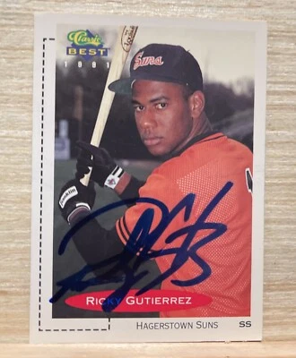 1991 Classic Best Minor League Ricky Gutierrez #55 Baltimore Hagerstown Signed - Image 1 of 2