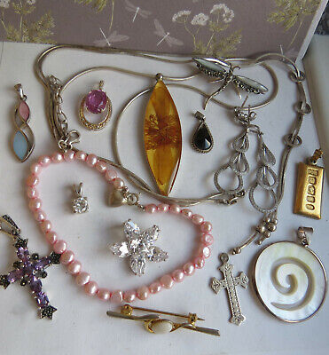 VINTAGE Jewellery Mixed Job Lot Sterling Silver Jewellery -Wear /Resell  • 4.99£