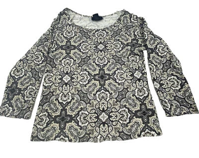 Camisa The Limited elástica manga larga para mujer estampado gráfico cachemir - talla pequeña Foto 1 de 4