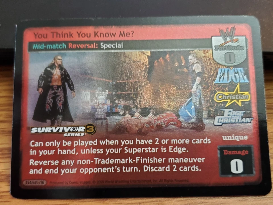 WWE WWF Raw Deal CCG - You Think You Know Me? - SS3 - Ultra Rare - Image 1 of 1