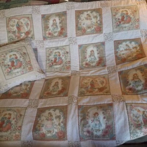 Baby Quilt and Pillow for Mom Victorian Valentines 41 x42" - Picture 1 of 4