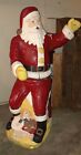 ?RARE Adorable Large Vintage Poloron Santa Blow Mold WORKS Almost Life-Size 5ft