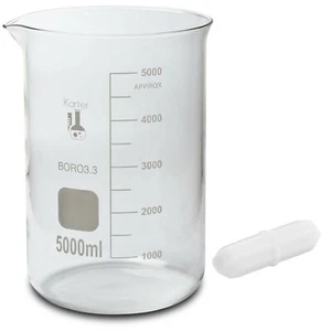 5000ml Beaker with Magnetic Stir Bar, Borosilicate 3.3 Glass (Single) - Picture 1 of 1