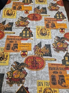 1 YARD Vintage 1970's House 'N Home Fabric Ben Franklin Print Fabric 36" x 48" - Picture 1 of 5